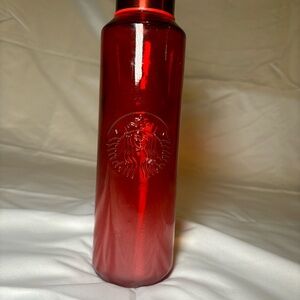 Starbucks Valentine's Day 2022 Red Ombre Frosted Glass Water Bottle 22oz NEW